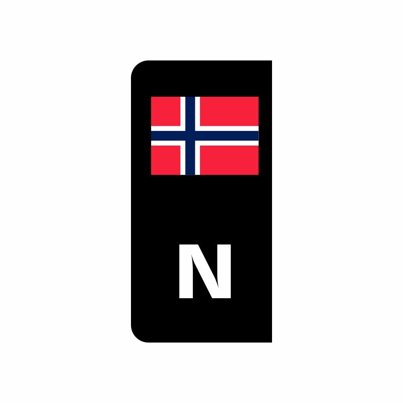 Norgesmerke (sort) til bilskilt -  2stk